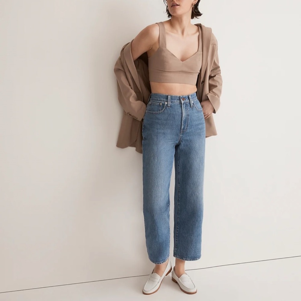 NWT Madewell The Perfect Vintage Wide-Leg Crop in Cresslow Wash - 27 Petite